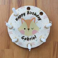 Geburtstagskranz aus Holz, mit 8 Löchern kompatibel zu Grimm, Tischdekoration für Kindergeburtstag,Kerzenring Bild 3