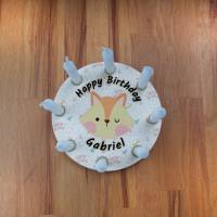 Geburtstagskranz aus Holz, mit 8 Löchern kompatibel zu Grimm, Tischdekoration für Kindergeburtstag,Kerzenring Bild 5