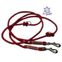 Leine Halsband Set verstellbar, natur, rot, weiß, beige, für kleine Hunde, Wunschlänge Bild 4