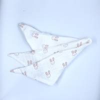 Dreieckstuch für Babys - als Halstuch oder Kopftuch ideal - 65 cm breit - weiß mit rosa Häschen Bild 7