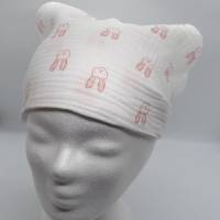 Dreieckstuch für Babys - als Halstuch oder Kopftuch ideal - 65 cm breit - weiß mit rosa Häschen Bild 8