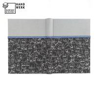 Notizbuch, Katze hell-grau schwarz weiß, A5, 300 Seiten, handgefertigt, Hardcover Bild 3