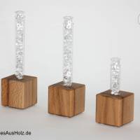 Holzvase "eckig", Buche natur, 3er-Set / Blumenvase / Reagenzglas-Vase / Reagenzglas Bild 2