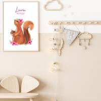 Poster A3/A4 Bild für Kinderzimmer Poster, Kinderzimmer Deko, Tier-Print, Wanddeko Kinderzimmer, Eichhörnchen Bild 1