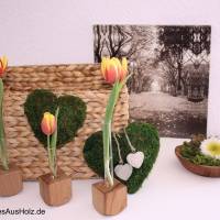 Holzvase "rund", gedrechselt, Buche natur, 3er-Set / Blumenvase / Reagenzglas-Vase / Reagenzglas Bild 1