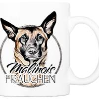Hunde-Tasse MALINOIS FRAUCHEN mit Hunderasse im Cartoon-Stil┊tolle Geschenkidee für Hundebesitzer Bild 1