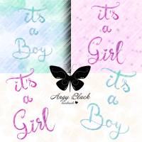 Baby Girl/Boy 2 Digipaper Mit Boy/Girl + als PNG, hochauflösende Qualität (300 DPI) Bild 1