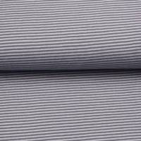 0,50m Baumwolljersey schmale Streifen 3 mm grau hellgrau Ringeljersey Metterware nähen Bild 1