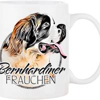 Hunde-Tasse BERNHARDINER FRAUCHEN mit Hunderasse im Cartoon-Stil┊tolle Geschenkidee für Hundebesitzer Bild 1