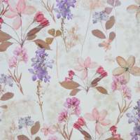 weißer Jersey mit pastelligen Wiesenblumen Blüten Blätter 50 x 150 cm Nähen Stoff Bild 1