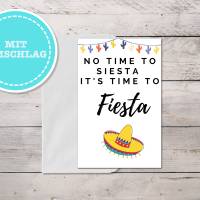 Geburtstagskarte "No Time For Siesta It's Time To Fiesta" als sofort Download mit Umschlag PDF Bild 3