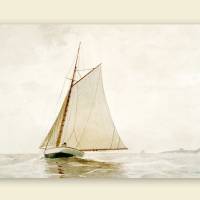 Leinwandbild Segelschiff auf dem Meer Anno 1880 Vintage Gicleedruck Wanddeko maritim Nautik Reproduktion Malerei Bild 2