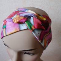 Haarband, Stirnband, Bandeau, Knotenband, Turban-Band,  für Damen, Eis-Motive, Digitaldruck, Jersey Bild 3