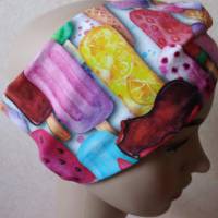 Haarband, Stirnband, Bandeau, Knotenband, Turban-Band,  für Damen, Eis-Motive, Digitaldruck, Jersey Bild 4