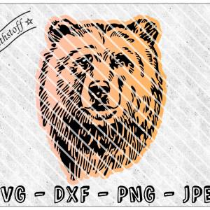 Datei - Bär - Braunbär - Grizzly - Baer - SVG - PNG - DXF - Jpeg - Wildnis Bild 1