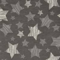 Sweatstoff "Sterne", grau, teilweise glitzernd, 155 cm breit, Meterware, Preis pro 0,5 lfdm Bild 1