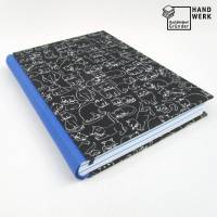 Notizbuch, königs-blau, Katze schwarz weiß, A5, 300 Seiten, handgefertigt, Hardcover Bild 1