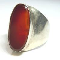 Gigantischer 925 Silber Ring mit rotem Karneol aus den 70er Jahren Bild 1