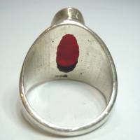 Gigantischer 925 Silber Ring mit rotem Karneol aus den 70er Jahren Bild 4