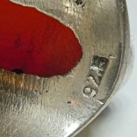 Gigantischer 925 Silber Ring mit rotem Karneol aus den 70er Jahren Bild 5
