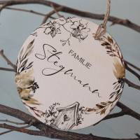 Personalisiertes Türschild "Herbststimmung" aus Holz mit Name für Familien • Geschenk zur Hochzeit und Geburt Bild 2