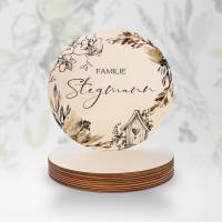 Personalisiertes Türschild "Herbststimmung" aus Holz mit Name für Familien • Geschenk zur Hochzeit und Geburt Bild 3