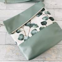 Fold Over Crossbag Canvas Eucalyptus creme grün Bild 4