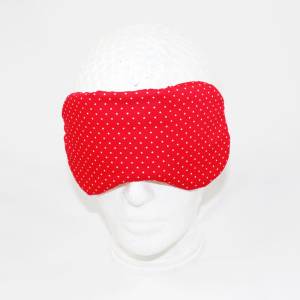 Schlafmaske, Schlafbrille rote Pünktchen Reise-Zubehör Reise-Accessoire Spa-maske Augenbinde Bild 1