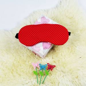 Schlafmaske, Schlafbrille rote Pünktchen Reise-Zubehör Reise-Accessoire Spa-maske Augenbinde Bild 2