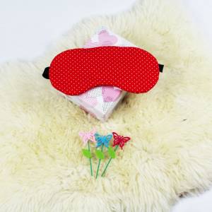Schlafmaske, Schlafbrille rote Pünktchen Reise-Zubehör Reise-Accessoire Spa-maske Augenbinde Bild 7