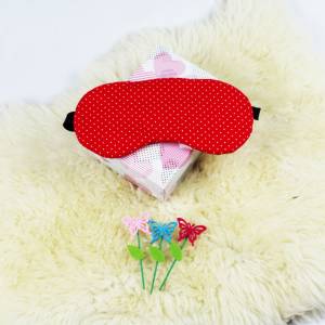Schlafmaske, Schlafbrille rote Pünktchen Reise-Zubehör Reise-Accessoire Spa-maske Augenbinde Bild 9
