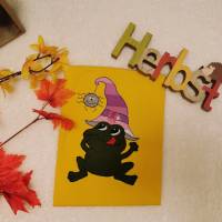 Doodle Stickdatei Halloweenfrosch - Frosch mit Spinne Bild 8