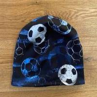Beanie Mütze Fußball blau Bild 2