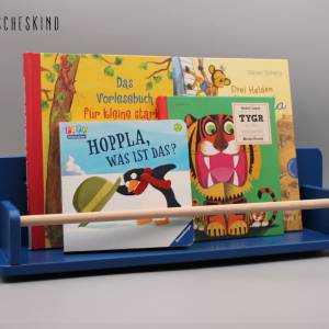 Kinderregal - Bücherregal für Kinder blau Buche, 50 cm, Wandregal, Montessori skandinavisch Bild 1