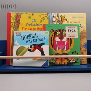 Kinderregal - Bücherregal für Kinder blau Buche, 50 cm, Wandregal, Montessori skandinavisch Bild 2
