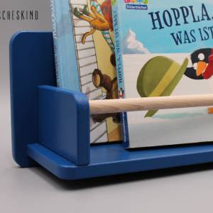Kinderregal - Bücherregal für Kinder blau Buche, 50 cm, Wandregal, Montessori skandinavisch Bild 3