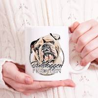 Hunde-Tasse BULLDOGGEN FRAUCHEN mit Hunderasse im Cartoon-Stil┊tolle Geschenkidee für Hundebesitzer Bild 3