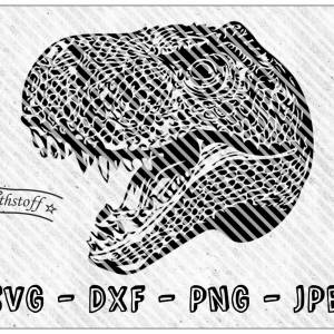 Plotter File - T-Rex - Dinosaur - SVG - DXF - PNG - Jpeg - File - Dino - Tyrannosaurus Bild 1