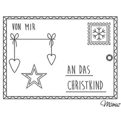 *  Weihnachtspost an den Weihnachtsmann / Christkind ITH  *  zwei Stickdateien 13 x 18