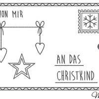 " Weihnachtspost an den Weihnachtsmann / Christkind ITH " 2 Stickdateien 13 x 18,  bitte Format auswählen Bild 2
