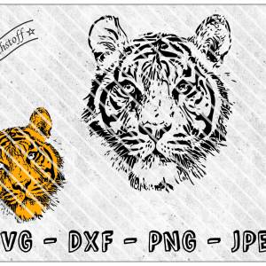 Plotterdatei - Tiger - cool - SVG - DXF - PNG - Jpeg - Datei Bild 1