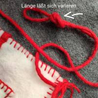 Kinder Winter-Muff, handgefilzt, rot/creme Bild 8