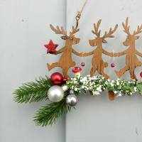 Weihnachts-Fensterdeko für den Advent, Metall-Elche in Rost-Farbe Bild 3