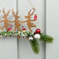 Weihnachts-Fensterdeko für den Advent, Metall-Elche in Rost-Farbe Bild 4