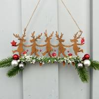 Weihnachts-Fensterdeko für den Advent, Metall-Elche in Rost-Farbe Bild 5