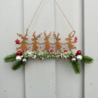 Weihnachts-Fensterdeko für den Advent, Metall-Elche in Rost-Farbe Bild 6