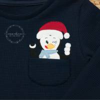 Doodle Stickdatei Weihnachtstasche Pinguin und Weihnachtsmann Bild 1