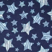 Sweatstoff "Sterne", blau, teilweise glitzernd, 155 cm breit, Meterware, Preis pro 0,5 lfdm Bild 1