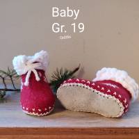Baby  Filzstiefelchen, Gr. 19, rot Weihnachten Bild 1