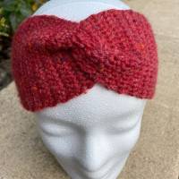 kuschelig warmes Stirnband in rot, genau richtig für den kommenden Winter Bild 1